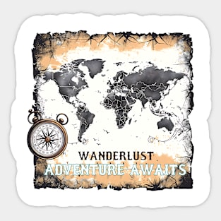 Wanderlust Adventure Awaits Sticker